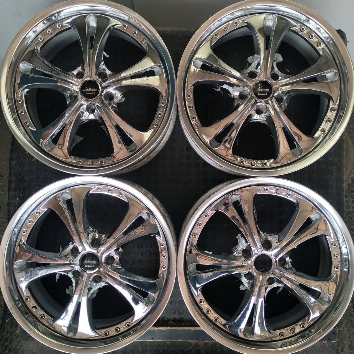 問合せ番号C3-229【1個＝4本】weds Kranze ケルベロス2 19X8J　5穴PCD114.3 ET+38 メッキホイール・店頭直接引取可能/4本価額