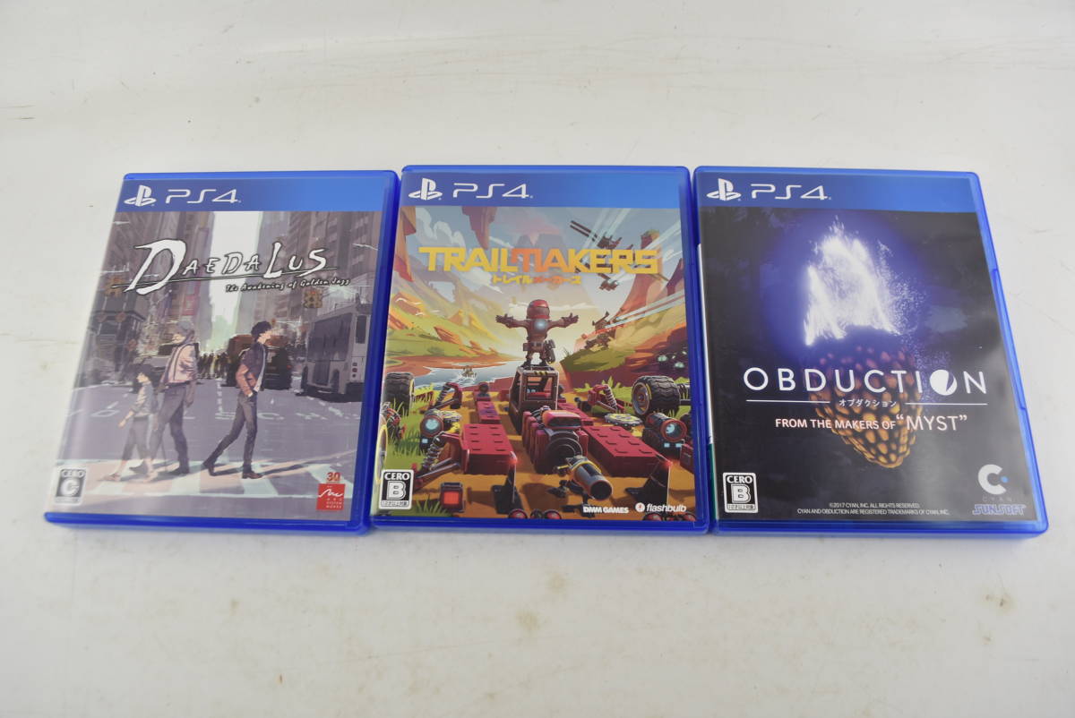 (19785)【1円～】PS4 ソフト 3本セット [OBDUCTION/トレイルメーカーズ/ダイダロス:ジ・アウェイクニング・オブ・ゴールデンジャズ] 中古品