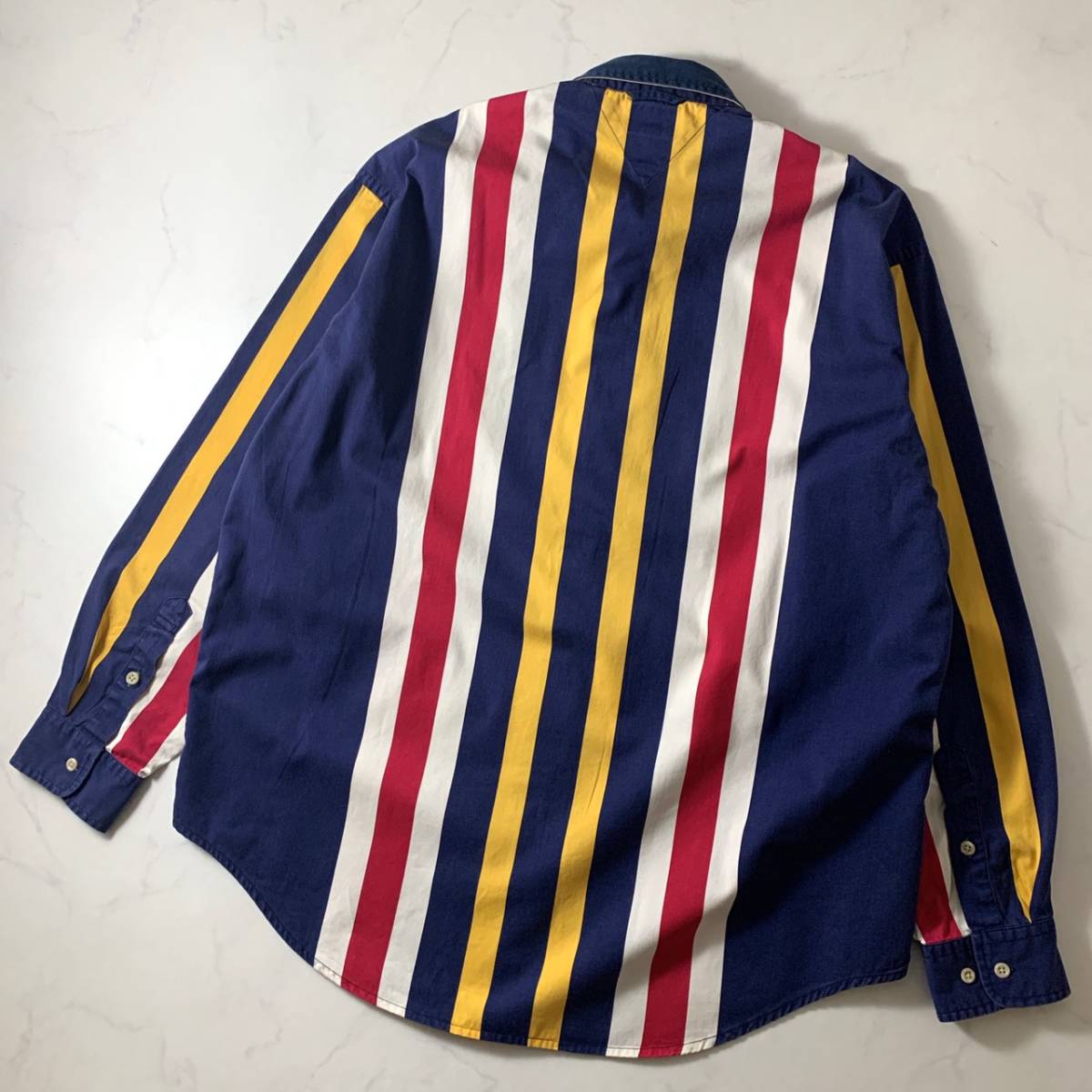トミーヒルフィガー Tommy Hilfiger BDシャツ 長袖 マルチストライプ柄 