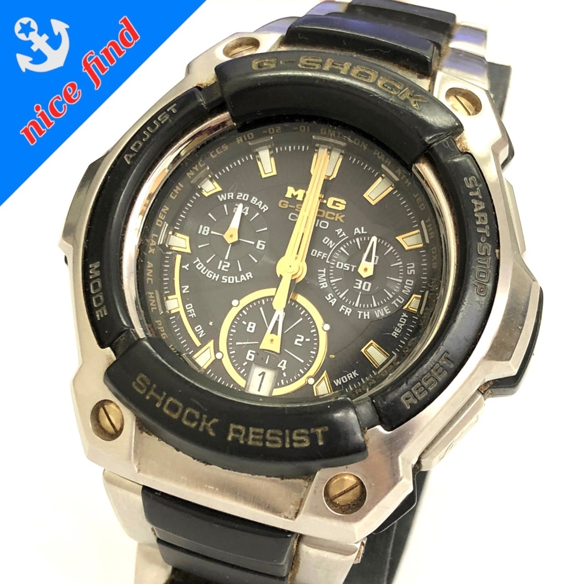 メンズ CASIO G-SHOCK MTG-1000G ゴールド文字盤 電波
