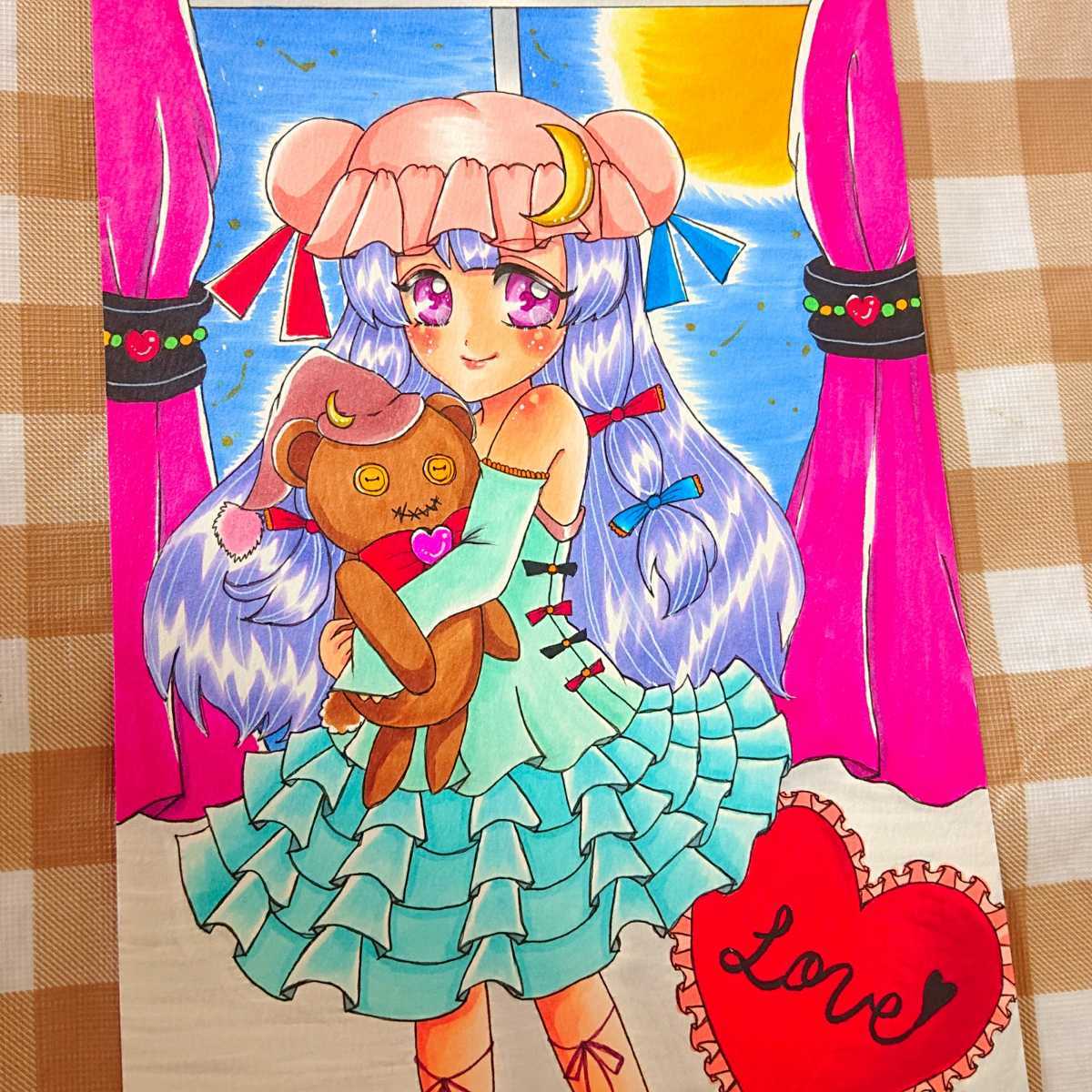 自作 手描き イラスト 東方プロジェクト B5 パチュリー 月とクマのぬいぐるみ 手描きイラスト 売買されたオークション情報 Yahooの商品情報をアーカイブ公開 オークファン Aucfan Com