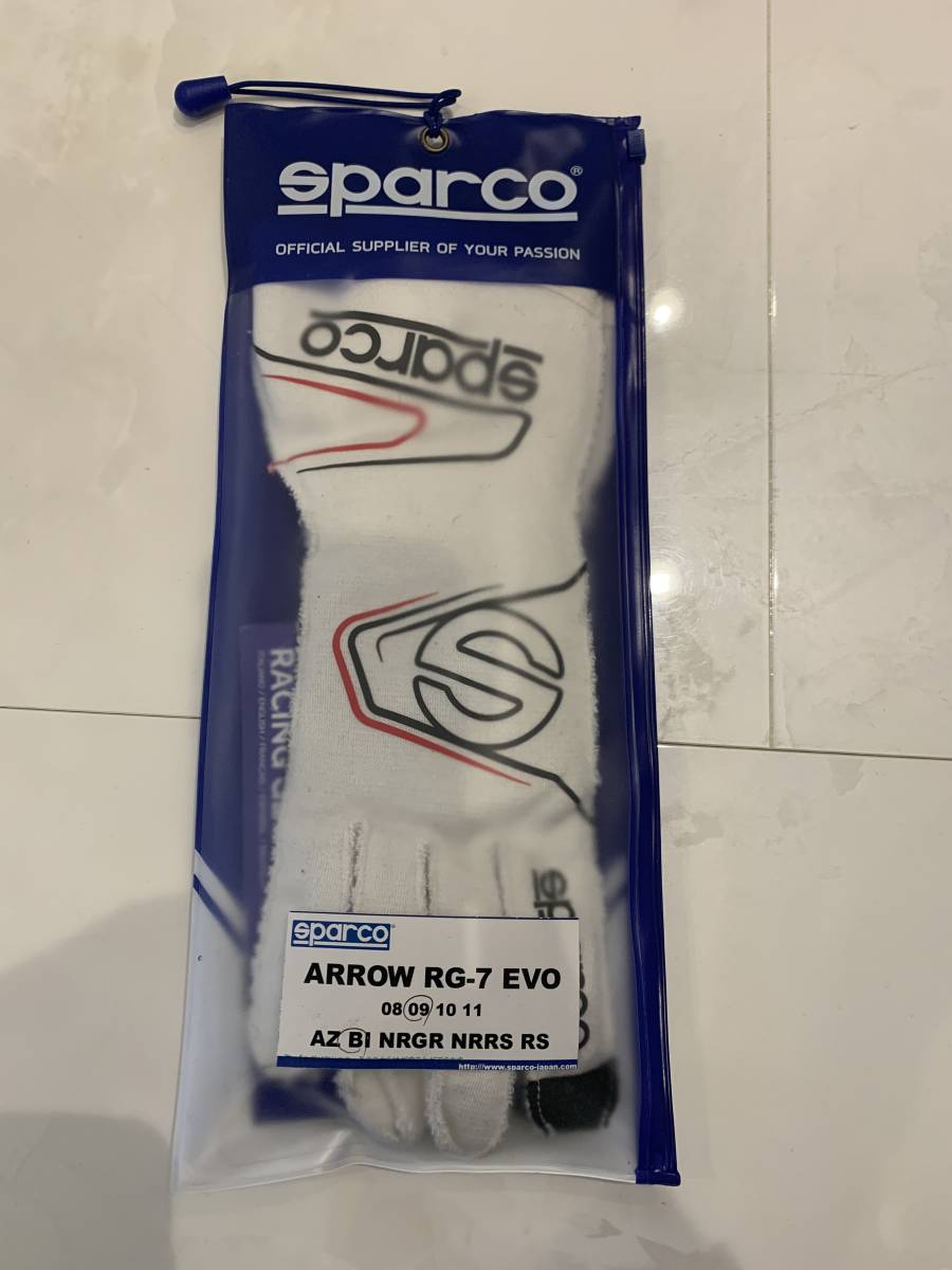 ★スパルコ★　レーシンググローブ新品　レーシングカート SPARCO ARROW ＲG-7 EVO 　ホワイト 未使用_2