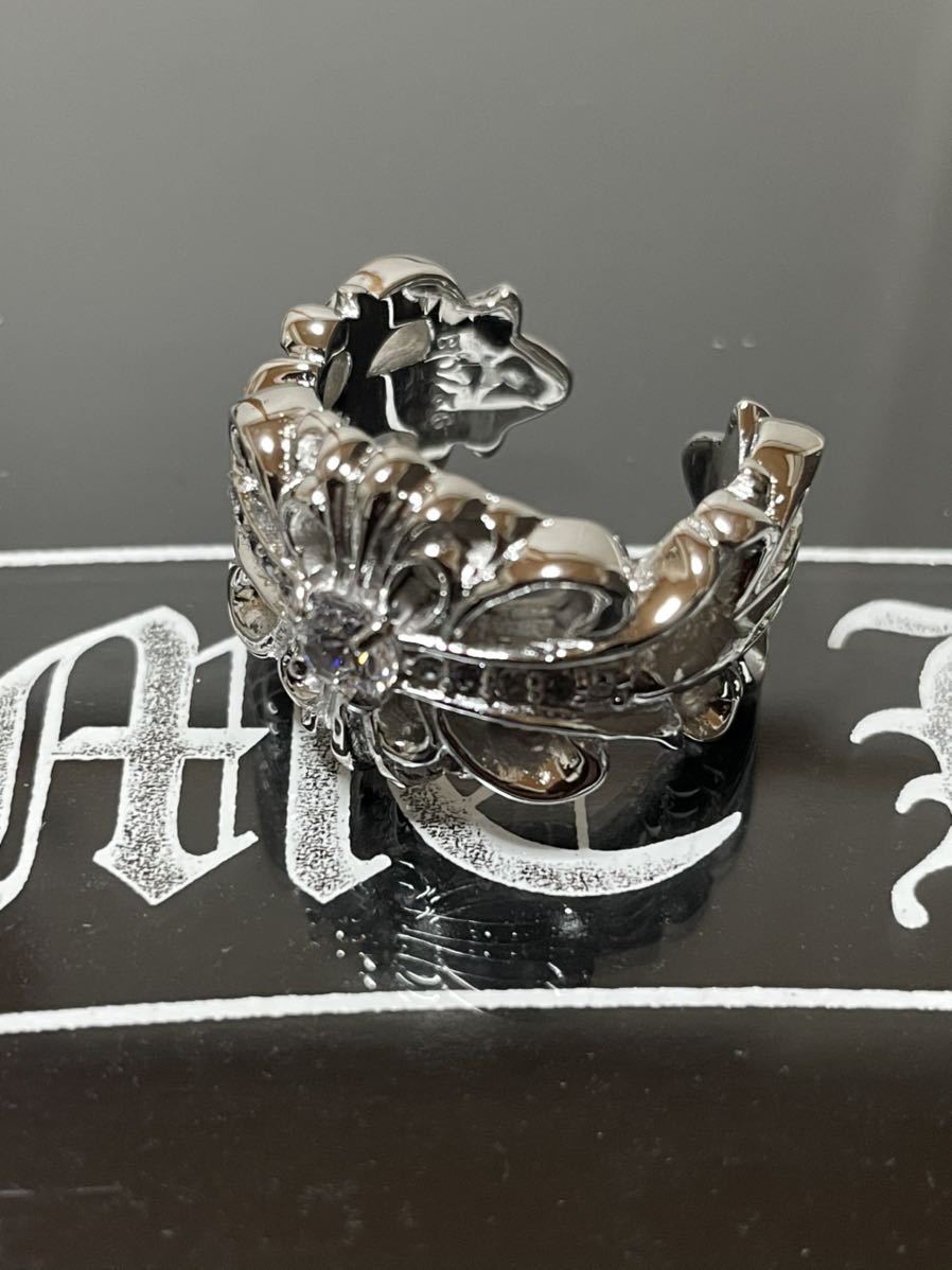クロムハーツ 新品加工 ダブルフローラルクロス リング WG ホワイト 