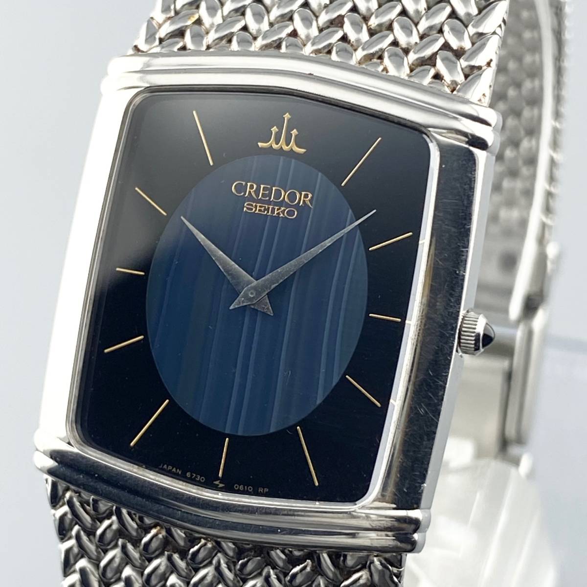 【人気，大得価】 1円 CREDOR クレドール 腕時計 メンズ SEIKO セイコー 6730-5330 ブルー&times;ブラック文字盤 ブレスウォッチ 訳有 正規品(クレドール)｜売買されたオークション情報、yahooの商品情報をアーカイブ公 クレドール