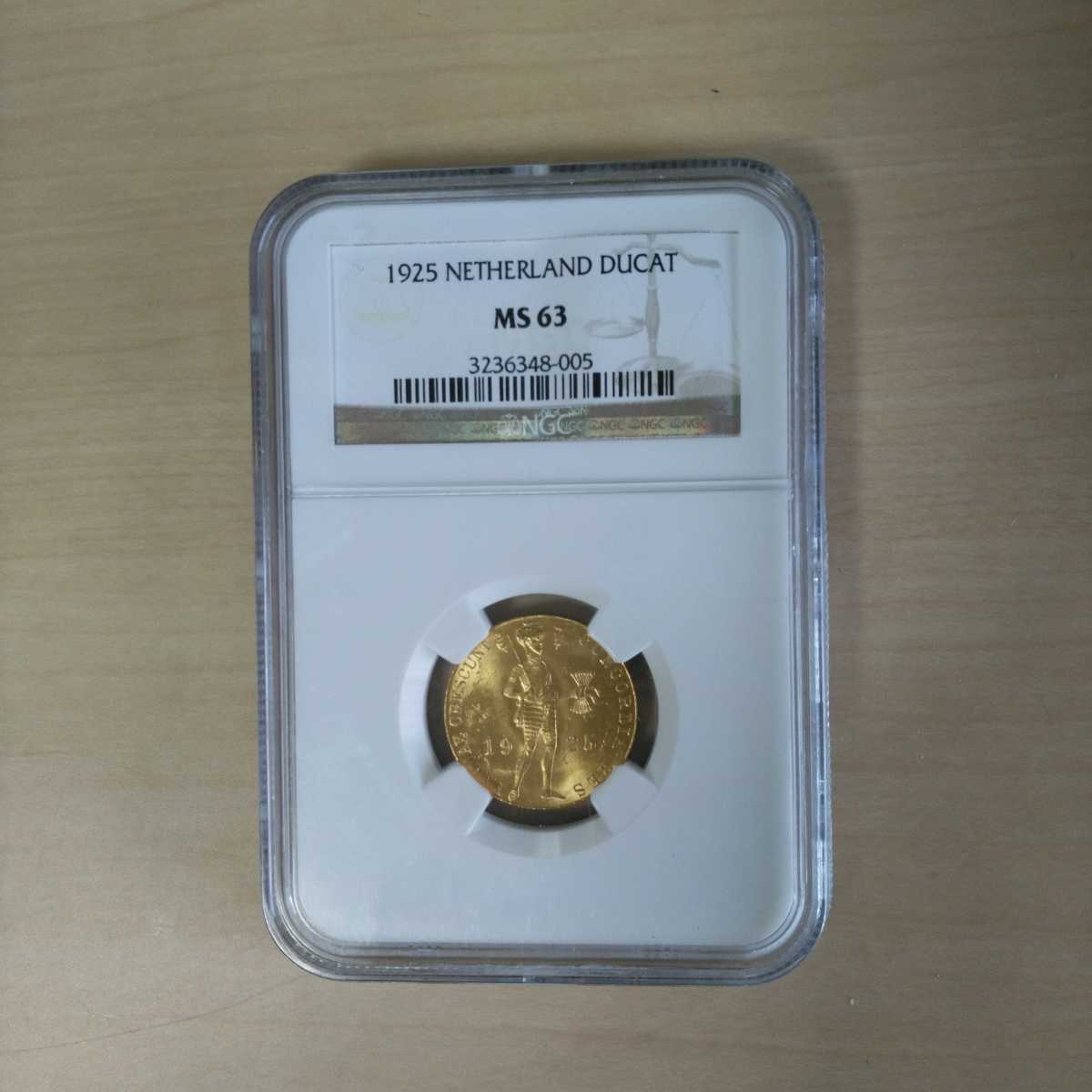 １円スタート オランダ ダカット金貨 NGC MS63 NETHERLAND 1925