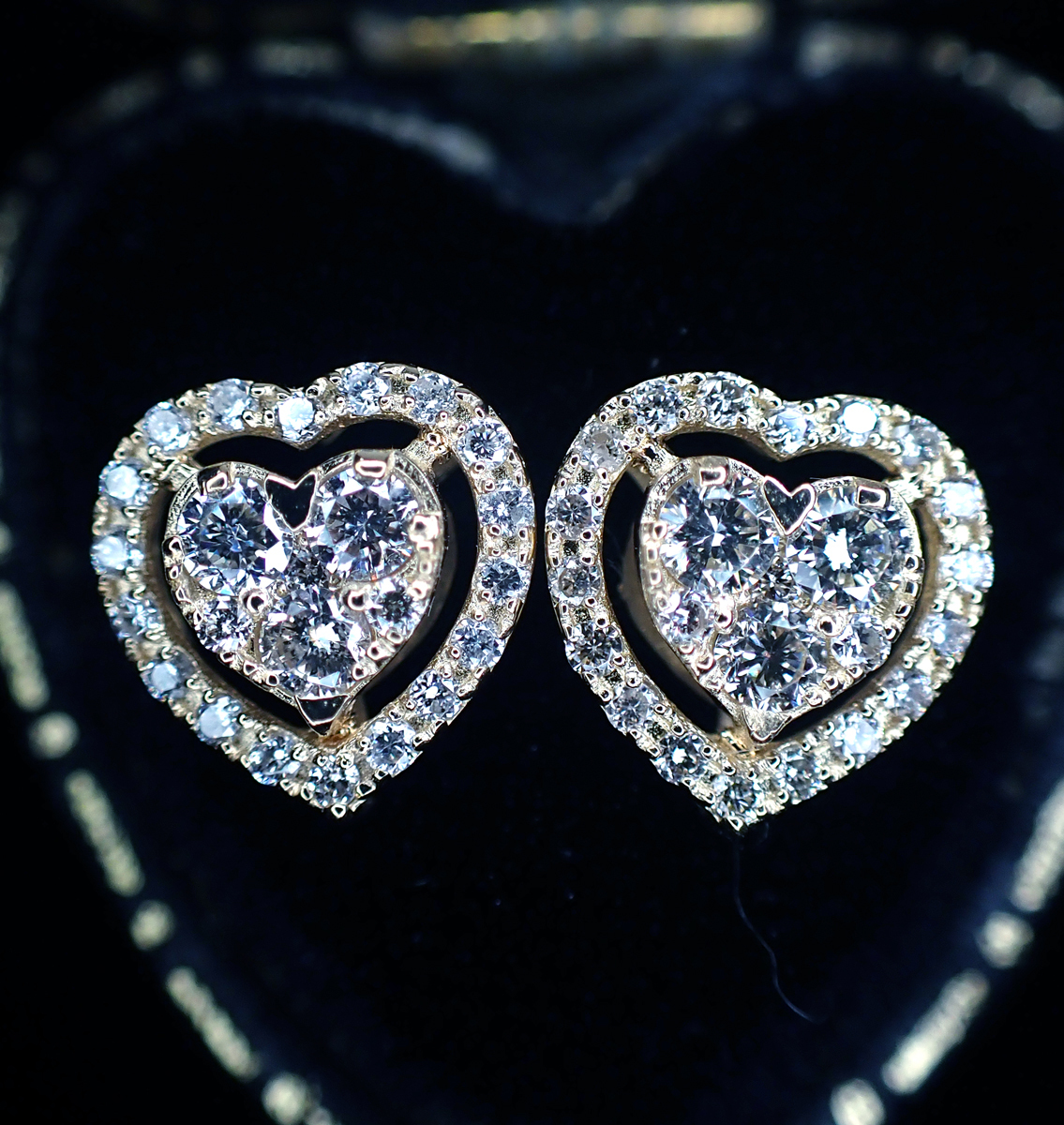 *PE2733 新作業者向【Heart Diamond Earrings】ハートイヤリングス 令和3年現行Design！天然上質ダイヤ０．６０ct 最高級18金無垢ピアス