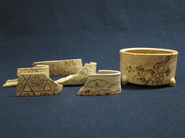 送料無料，新作 【古美味】西岡小十造 絵唐津茶碗 茶道具 保証品 2WBh