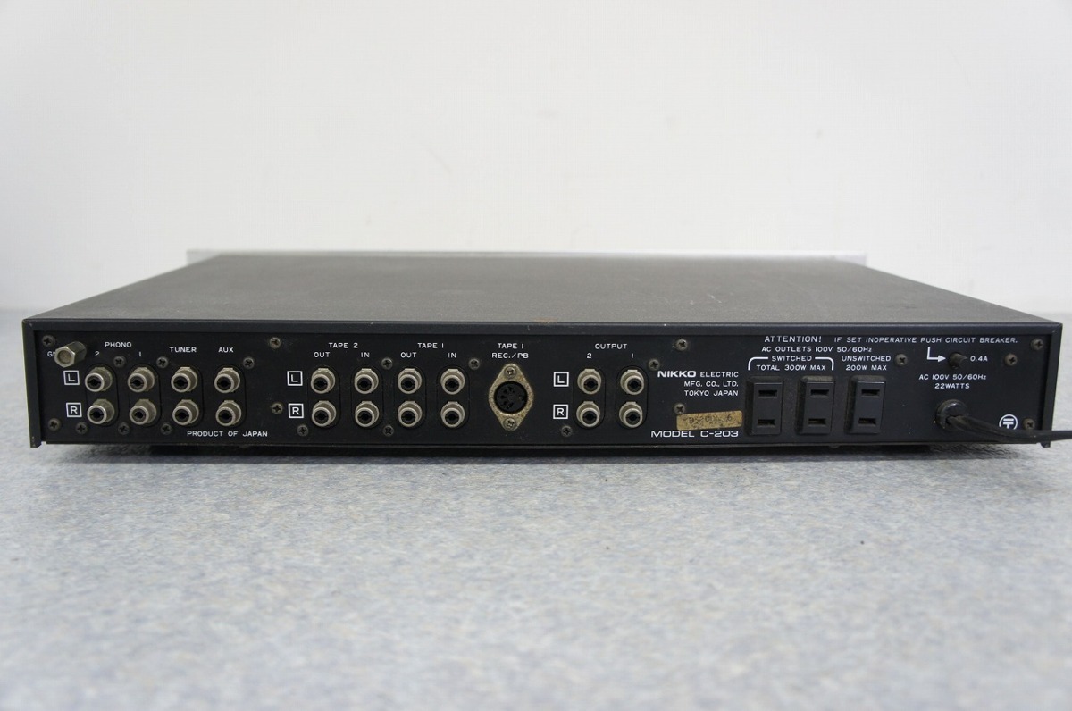 NIKKO ニッコー 日幸電子 プリアンプ C-203 現状 □a358312g C-203