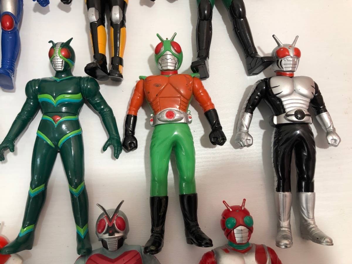 【大量セット】仮面ライダー ソフビフィギュアまとめ売り66体昭和平成ライダー怪人 仮面ライダー フィギュア ソフビ 16体セット バンダイ レトロ 仮面