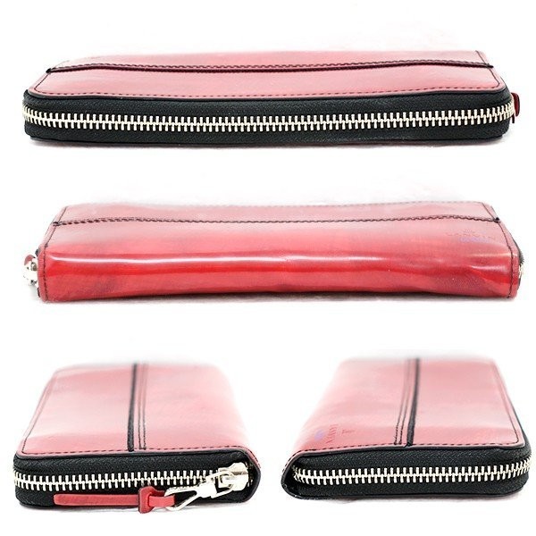 長財布 LANVIN ランバン COLLECTION メルカリ - レッド 美品 メンズ 長札入れ ランバンレザー ラウンドファスナー コレクション 赤 レザー リボン