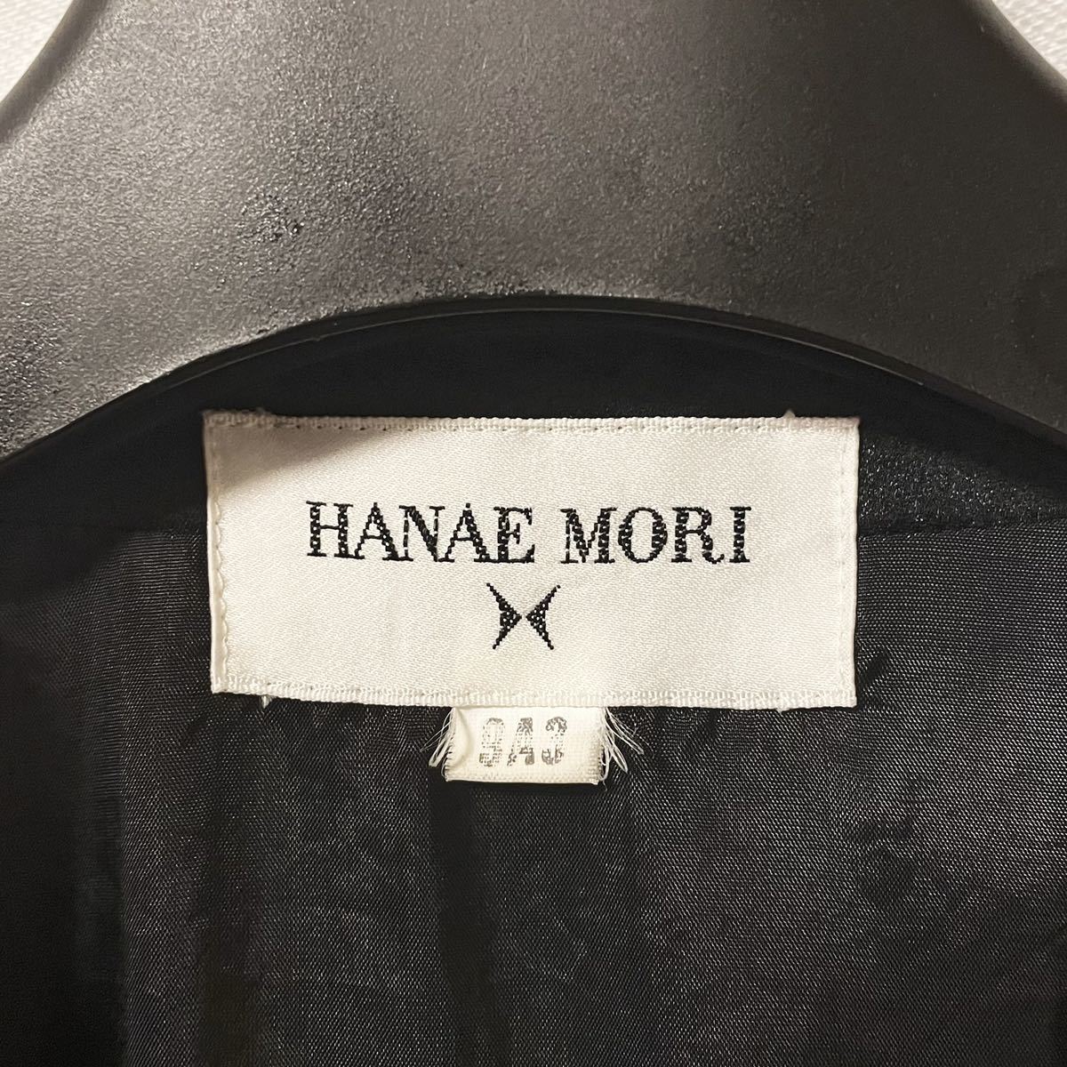 【日本製 ハナエモリ ベロア ワンピース ブラック 9号】HANAE MORI フォーマル パイル レーヨン 裏地付き 黒 9A3 長袖 古着 イタリア 90s HANAE MORI ハナエモリ ・ MORI(フォーマル⁄ドレス フォーマル(バッグ|バッグ・小物・ブランド
