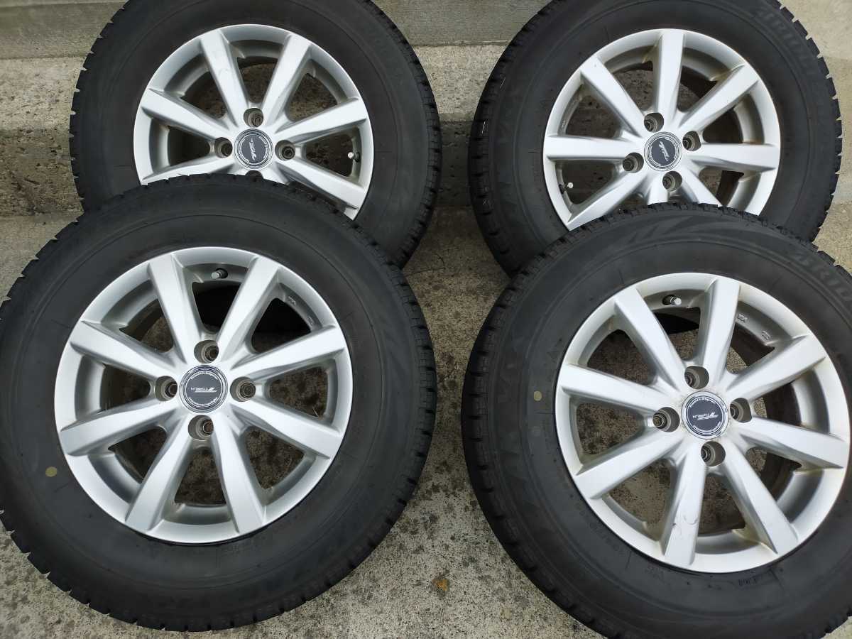 社外アルミ185/70/14ブリザックVRX.8分山４本セット。キューブ、ポルテ、Bb等。_1