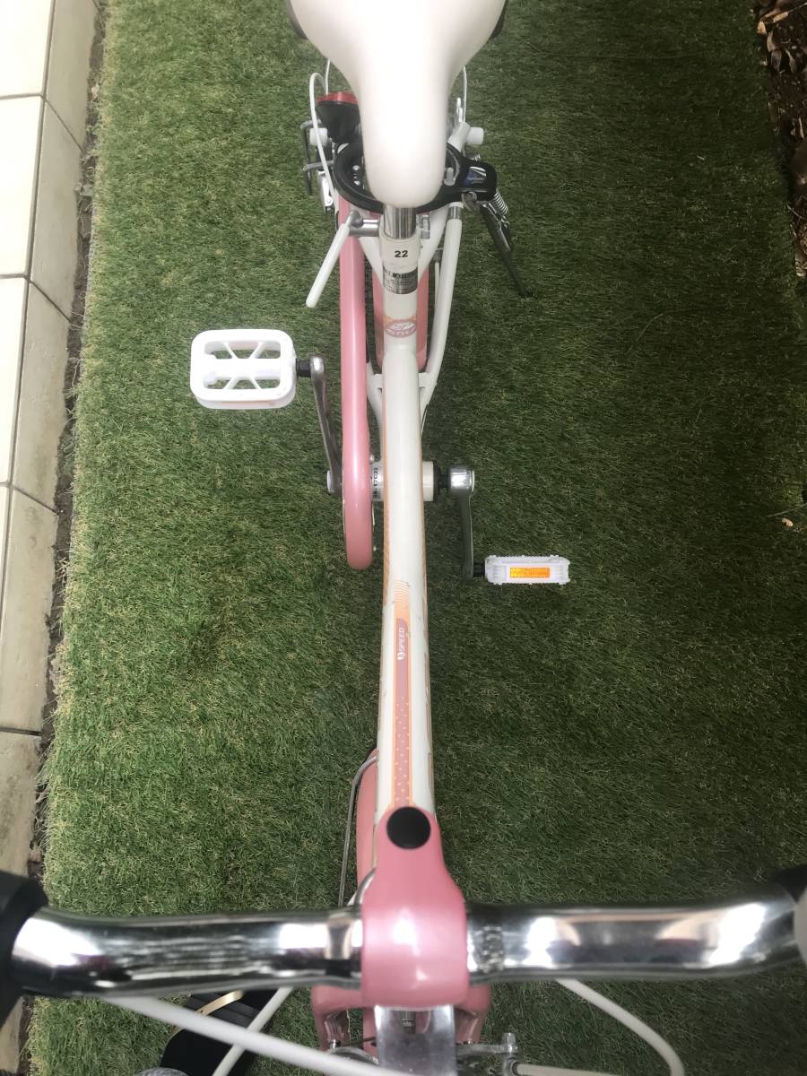 自転車 あさひ キッズサイクル ぺシェ PECHE ピンク／ホワイト 22