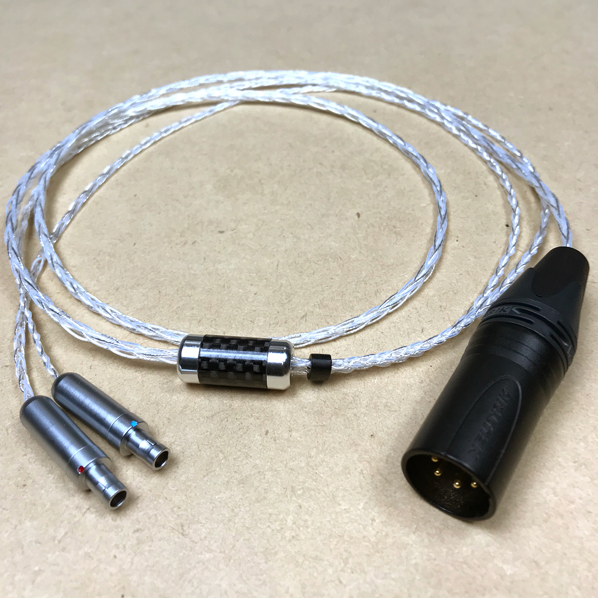 HD800S用リケーブル 8芯 オーグライン+4N純銀線 XLR4ピン 120cm