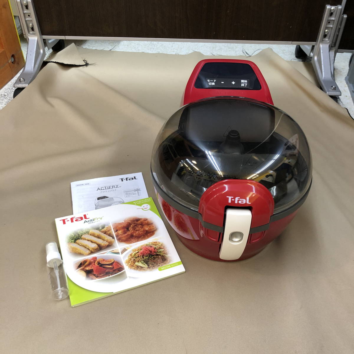【中古美品】 ティファール 電気フライヤー アクティフライ 揚げ物 炒め物 煮込み レッド 調理家電 (N0511_3)