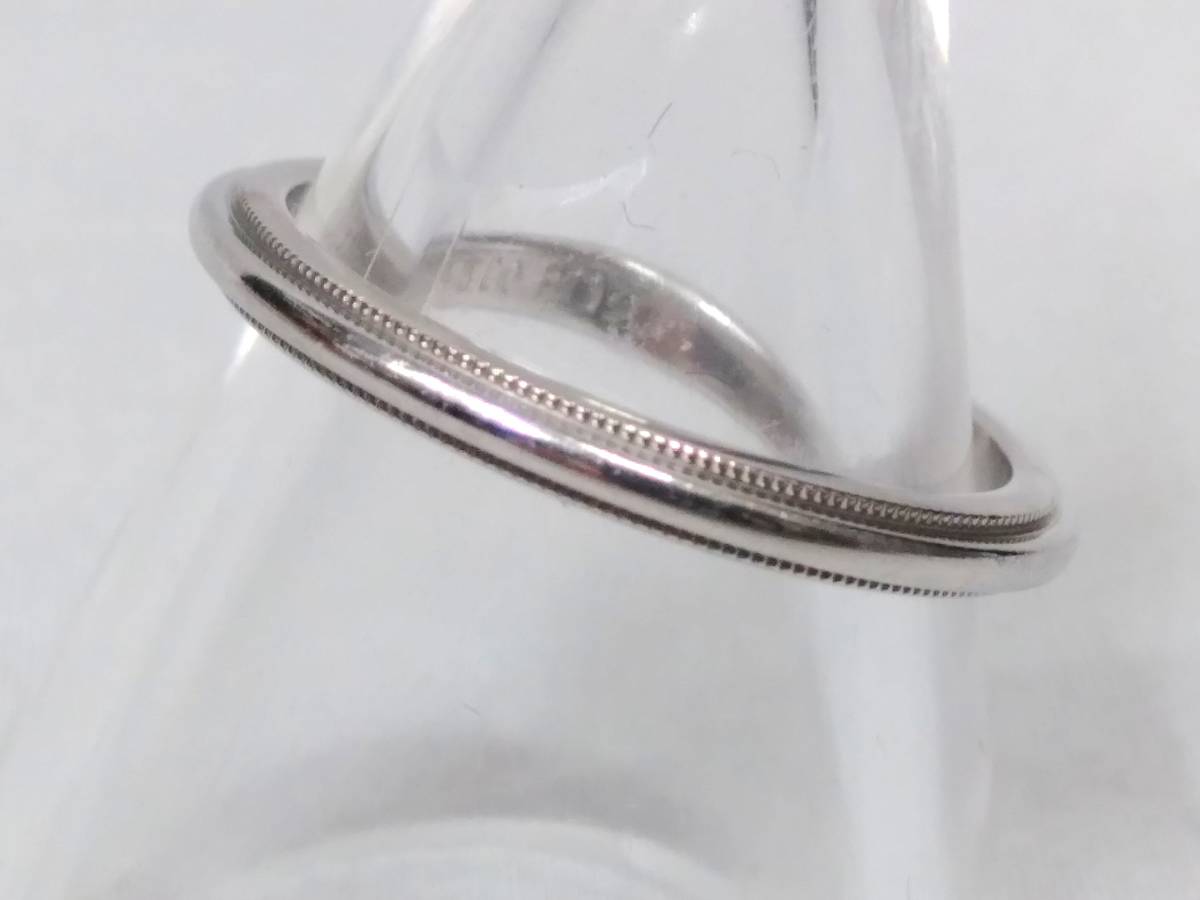 ティファニー TIFFANY＆Co. Pt950 リング 9号 3.1g ミルグレイン 甲丸