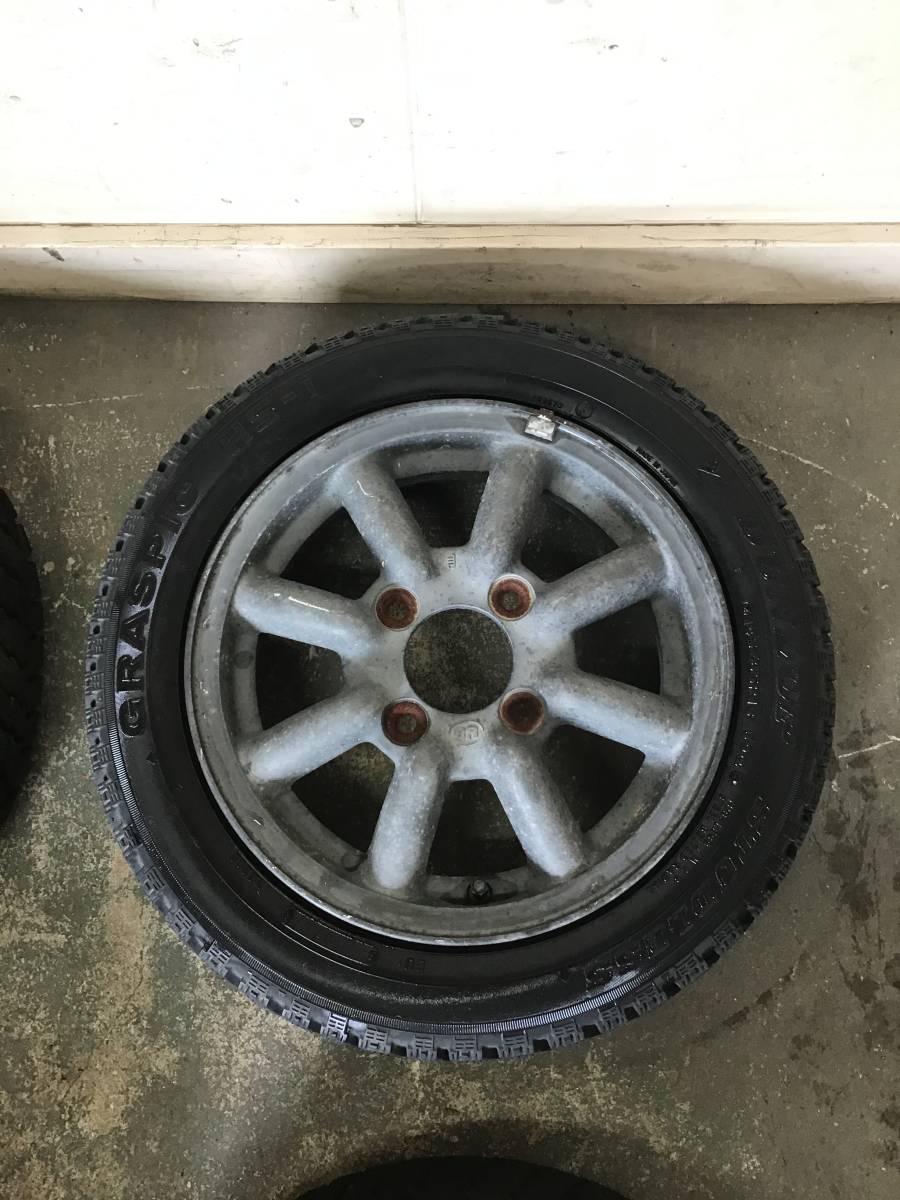 BR/アルミホイール/4本/13×4.5J/4穴/オフセット45/PCD110/スタッドレス/ダンロップ/145/65R13/岐阜発 6/25 ...