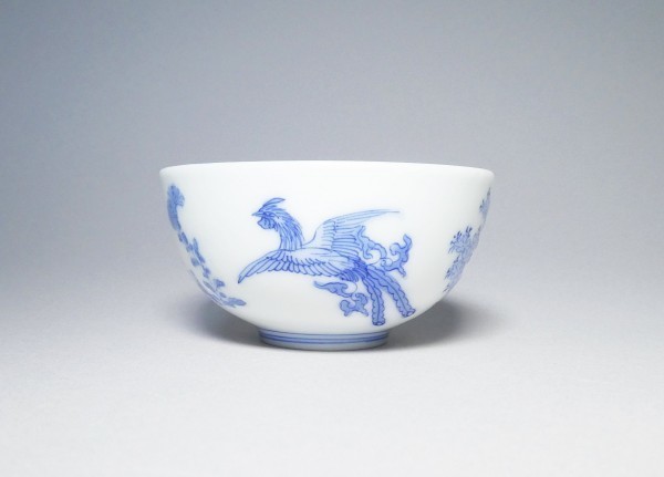 平戸 汲み出し 鳳凰に花の図 湯呑 向付 ぐい呑 ［NO.D1-68B］ : 伊藤若冲『