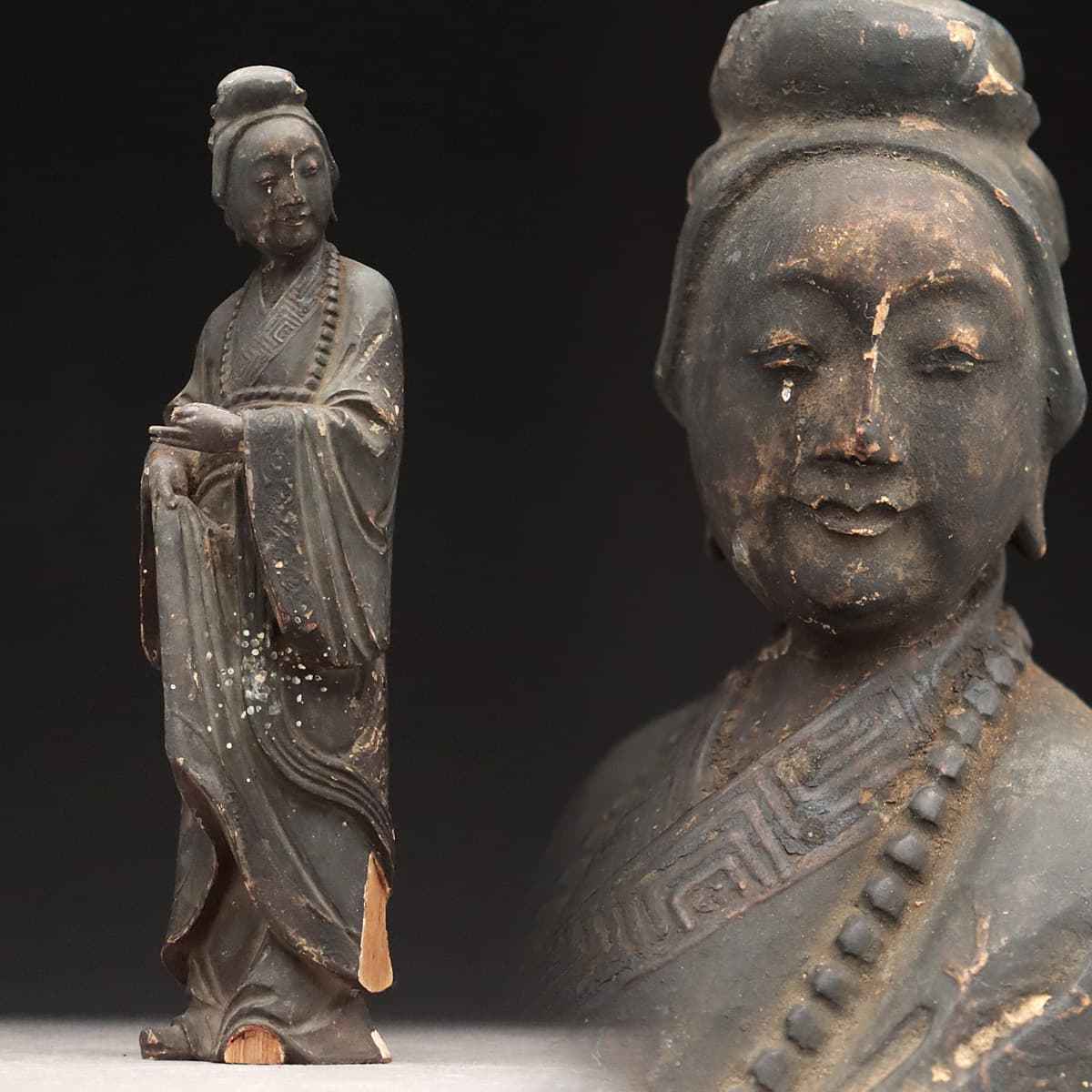 ◇楾◇ 仏教美術 木彫 龍彫刻欄間 96cm 玉眼 神社仏閣 T[E469]S/21.10