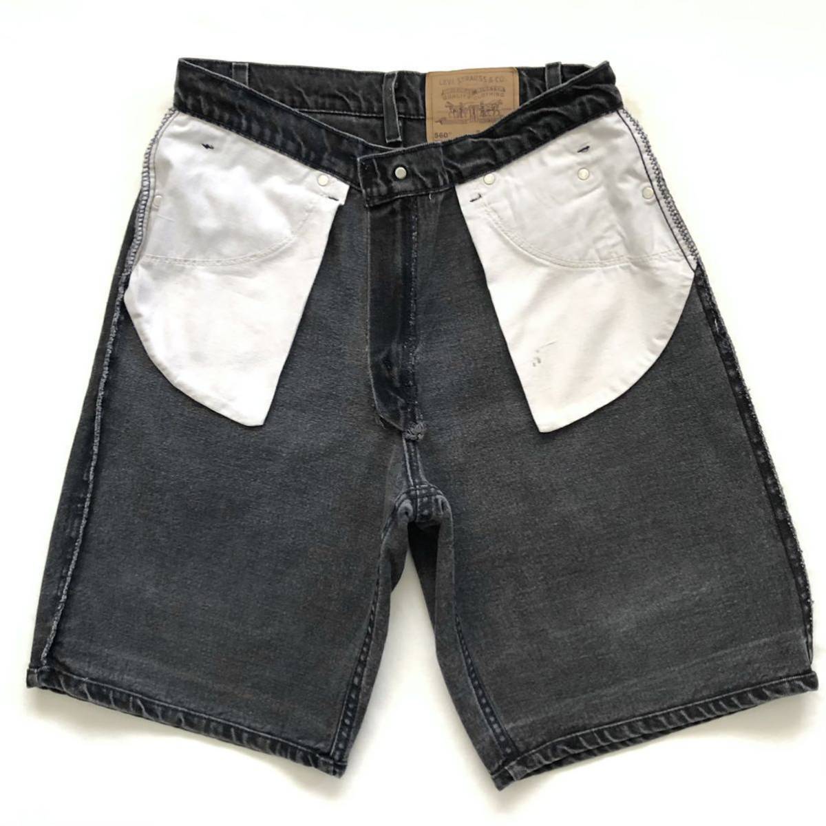 90s【Levi's】560 ブラックデニム ショートパンツ W32 アメリカ製/90