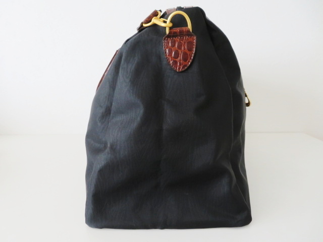 S06 美品 BALENCIAGA バレンシアガ BBロゴ ナイロン/クロコ型押し 2WAY