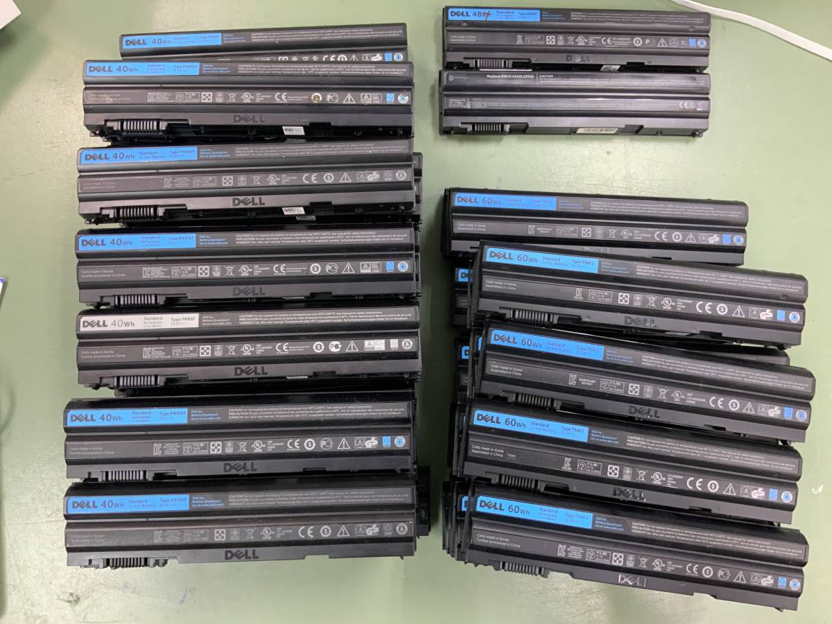 1円~ 57個！DELL ノートパソコン用バッテリー 40wh 60wh 48wh E5520 R5530 E6530 E5420 E6420 E5430 E6520 E6530 E6540 大量ジャンク 1円~ 57個！DELL