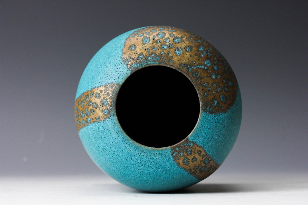 森野泰明 雲藍ひさご花瓶 共箱 共布 栞 本物保証 【佳香】森野泰明