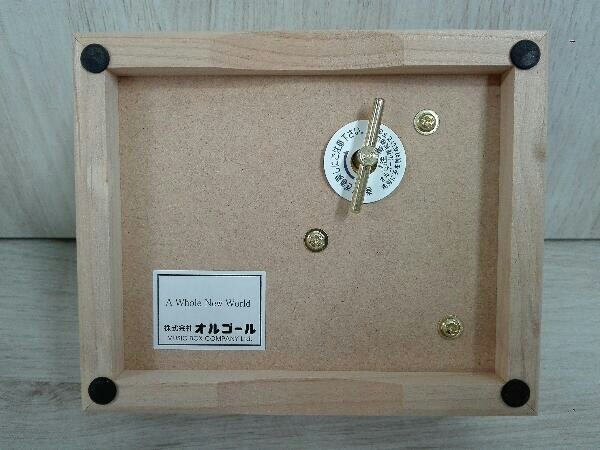 【美品】ブリザーブドフラワー付きオルゴール 30弁タイプ 「A whole New World」 高音質 手作り 木製
