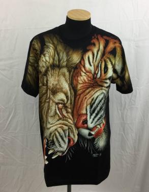 510 2143 Rock Chang 半袖 Tシャツ Lサイズ メンズ 黒 トラ ライオン 2頭 戦い イラスト キャラクター 売買されたオークション情報 Yahooの商品情報をアーカイブ公開 オークファン Aucfan Com