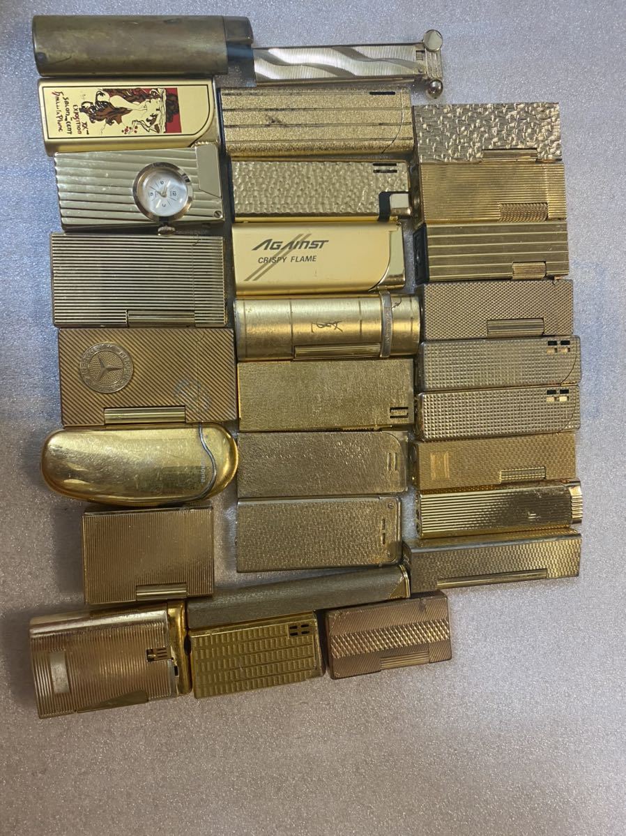 ガスライター ゴールドまとめてセット28点中古品ジャンク現状品 1円~3