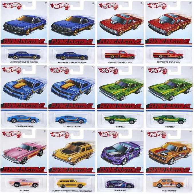 Flying Customs/2020 Aアソート/ホットウィール/フライングカスタム/12台/Hotwheels/R30スカイライン/ダットサン510ブルーバード/LUV/ Hot Wheels Exclusive Flying Customs Series