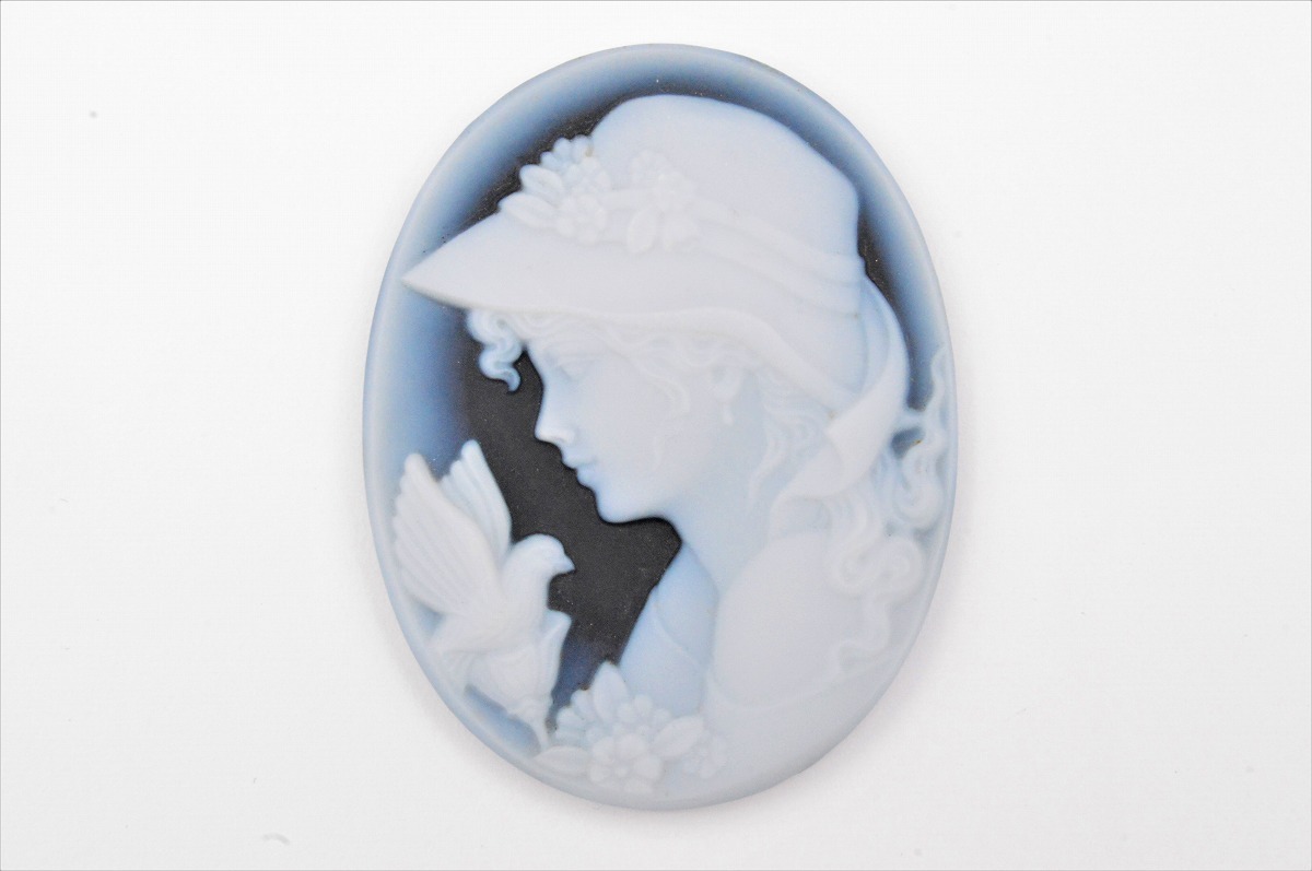 ◇F.W.クライン◇ストーンカメオ ルース 約44.59×34.66mm 約7.86g【39.3