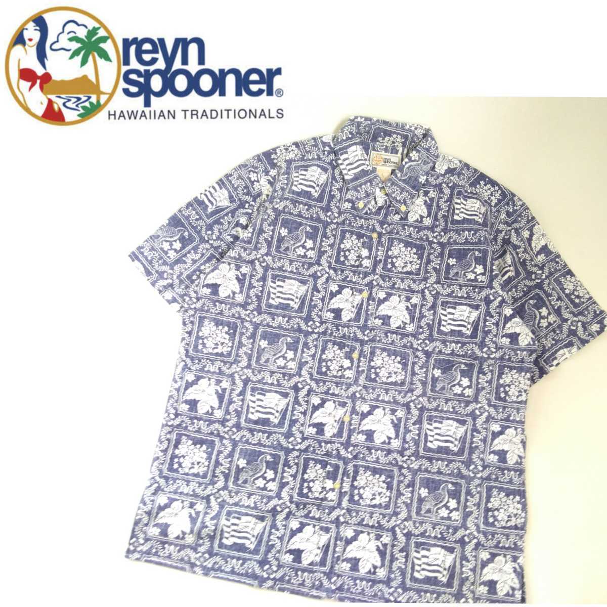 着用少 極美 90s ハワイ製 reyn spooner ラハイナセーラー 裏地使い 