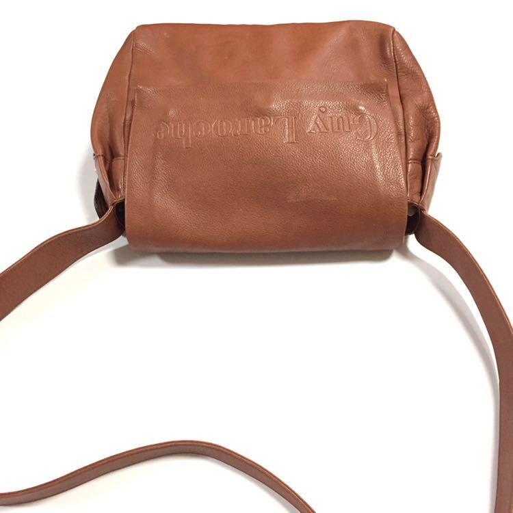 ギラロッシュ】本物 Guy Laroche ショルダーバッグ 茶 斜め掛け 本革  