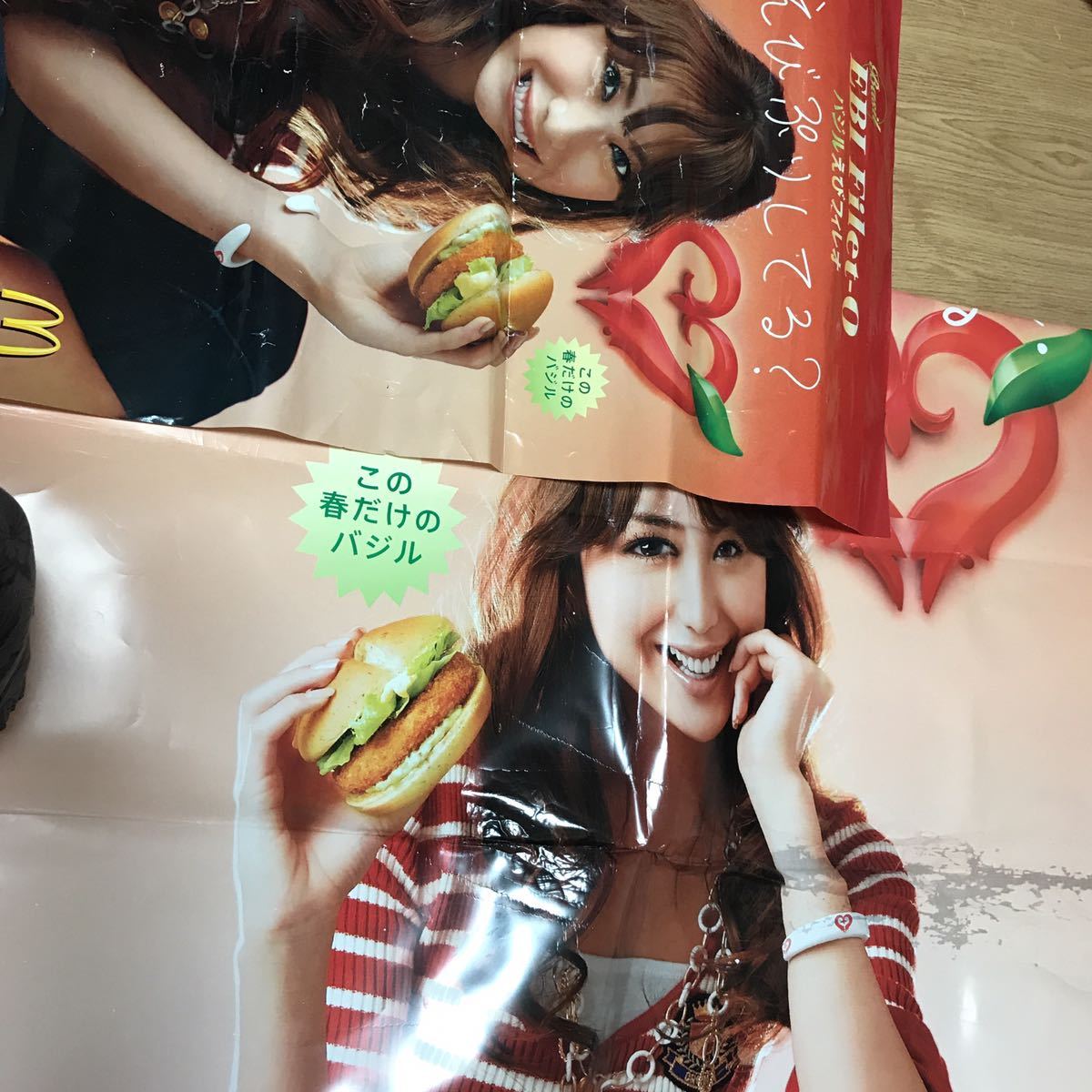 超激得 超大型 蛯原友里 等身大 タペストリー ポスター マクドナルド 2