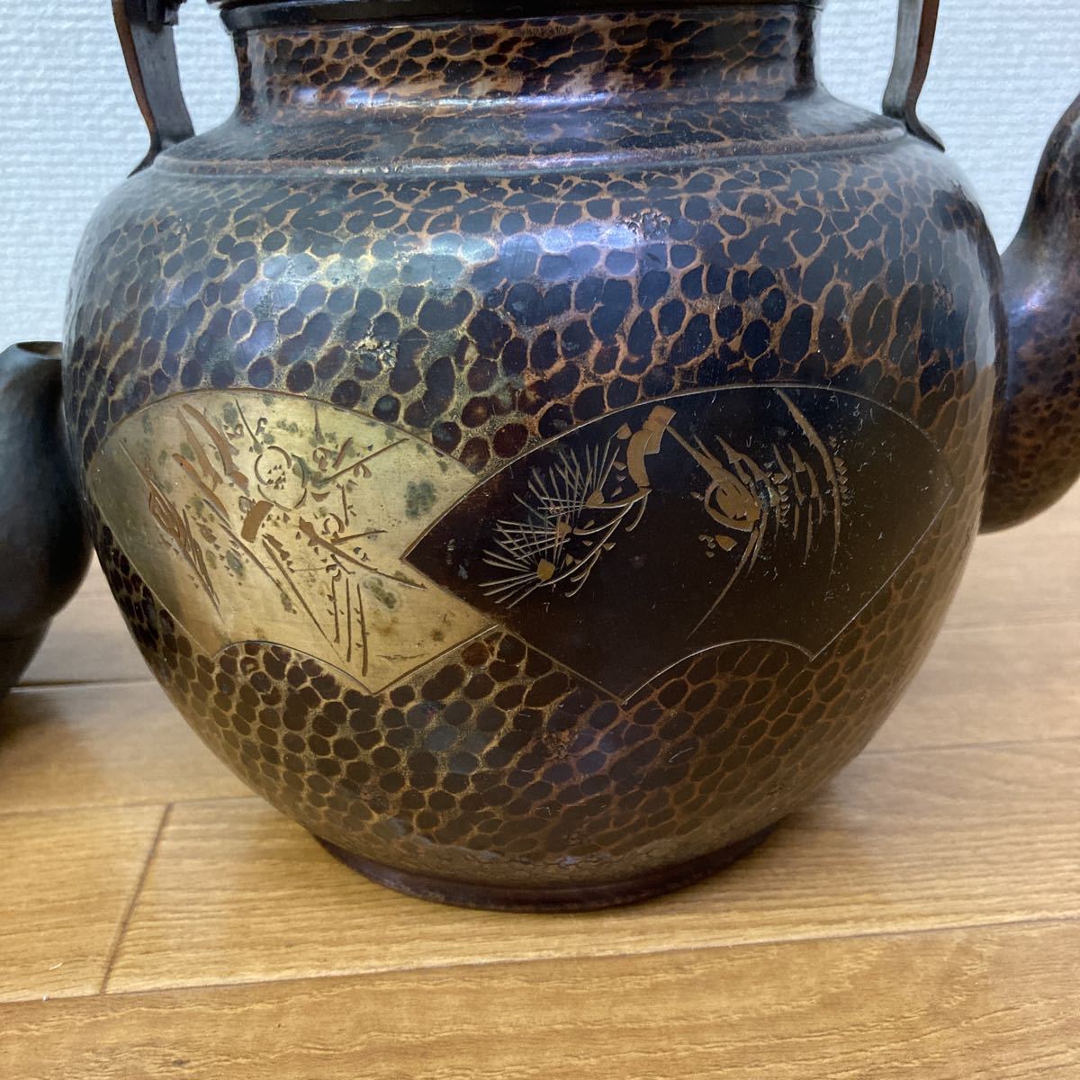 金属工芸 薬缶 湯沸 茶器 煎茶道具 銅瓶 茶こぼし 茶托 建水 竹川