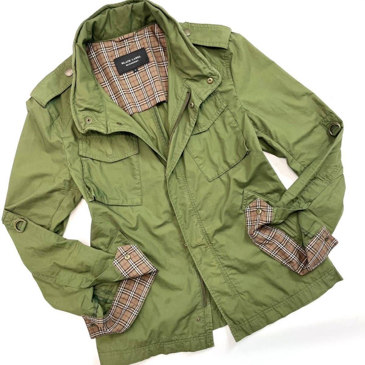 バーバリーブラックレーベル ミリタリージャケット ワイヤー襟 M-65 ノバチェック BURBERRY BLACK LABEL L7