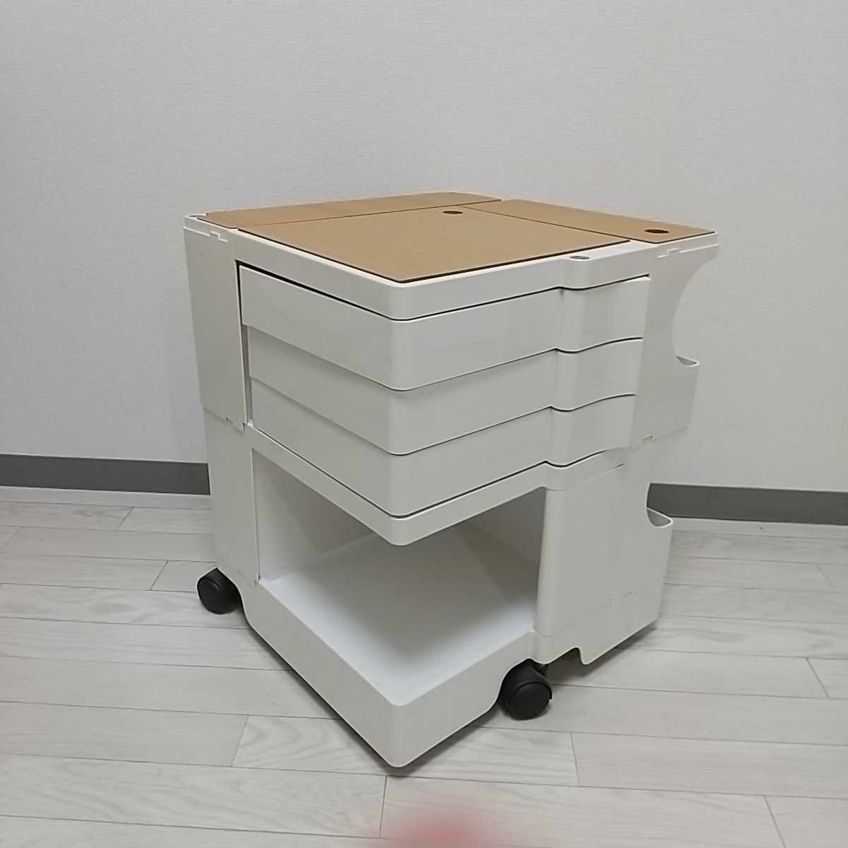 ボビーワゴン 2段 2トレイ ホワイト ウッドプレート付き ボビー ボビーワゴン 2段 2トレイ ホワイト ウッドプレート付き ボビー