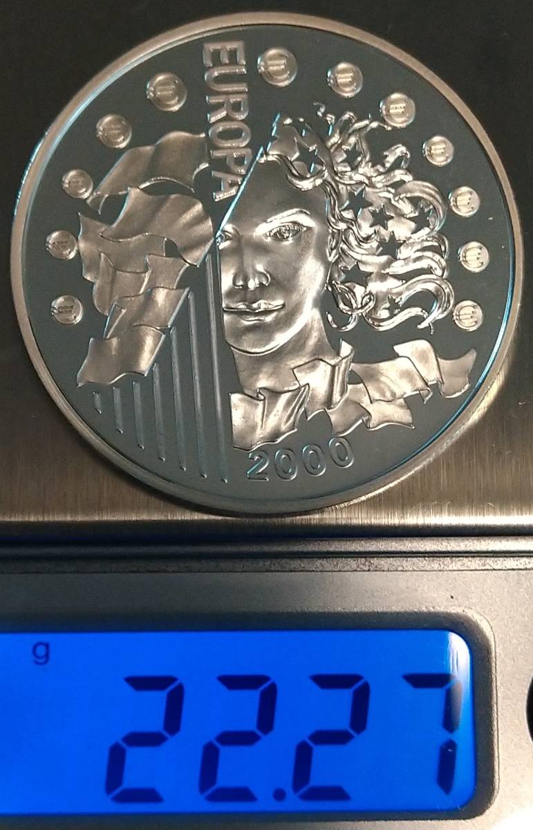 フランス銀貨 ２０００年 １フラン / ２２．２７ｇ フランス フラン コイン 2000 MONNAIE DE PARIS