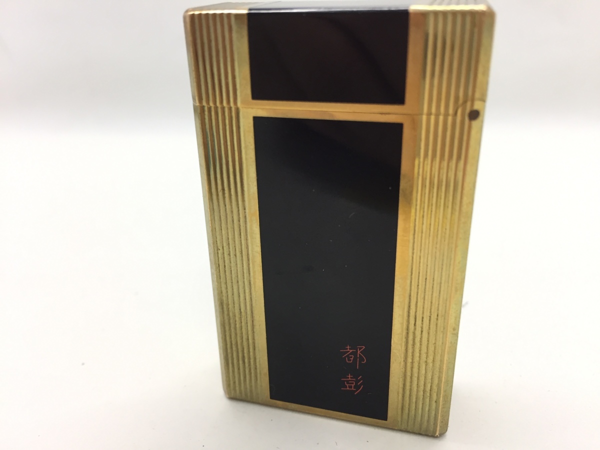 7k2174】 喫煙具 S.T.Dupont ガスライター ゴールド×ブラック ジャンク
