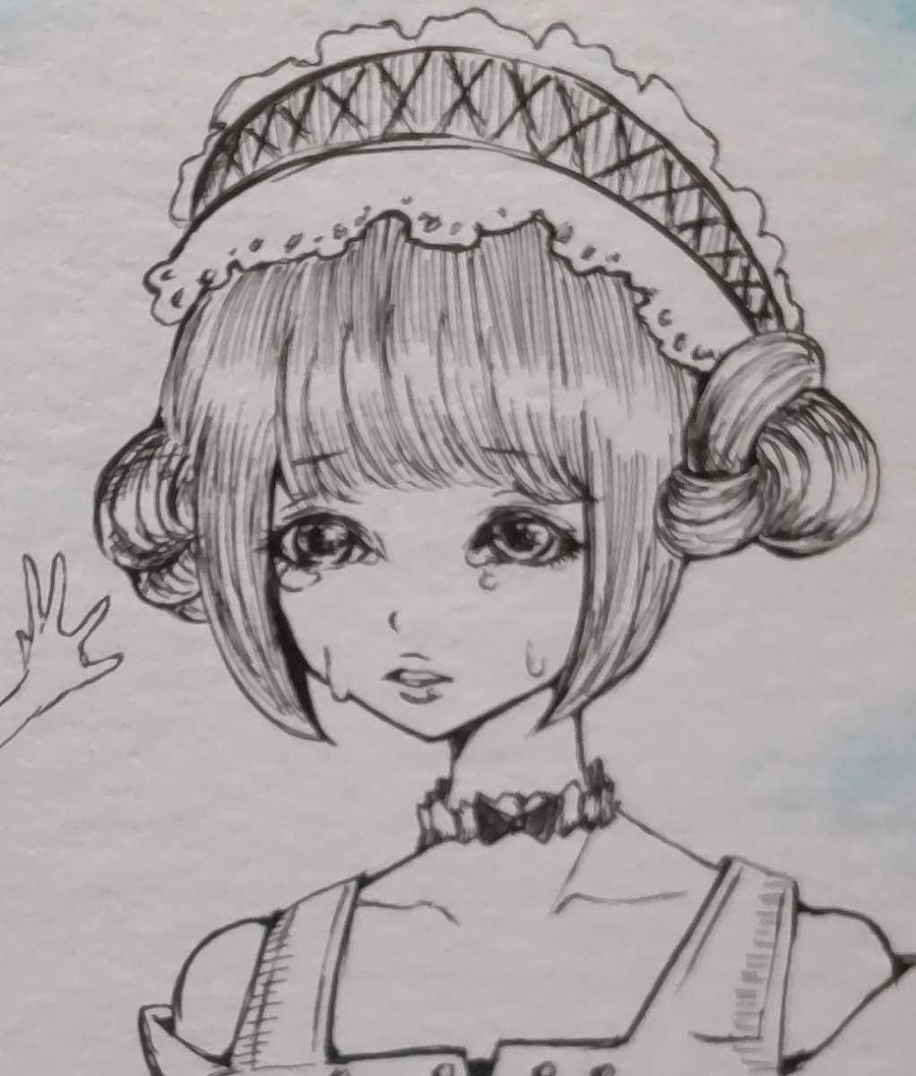 手描きイラスト オリジナル 中色紙 ペン画 アクリルガッシュ 少女 悲しい代償 手描きイラスト 売買されたオークション情報 Yahooの商品情報をアーカイブ公開 オークファン Aucfan Com