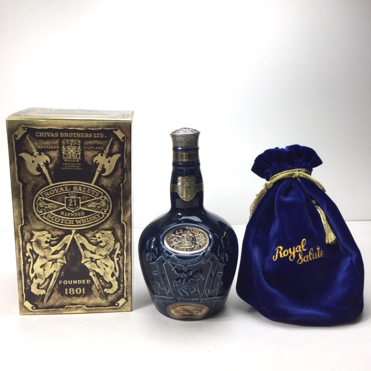 未開栓 ロイヤルサルート 21年 青 陶器ボトル 巾着/箱付 700ml 40％ CR