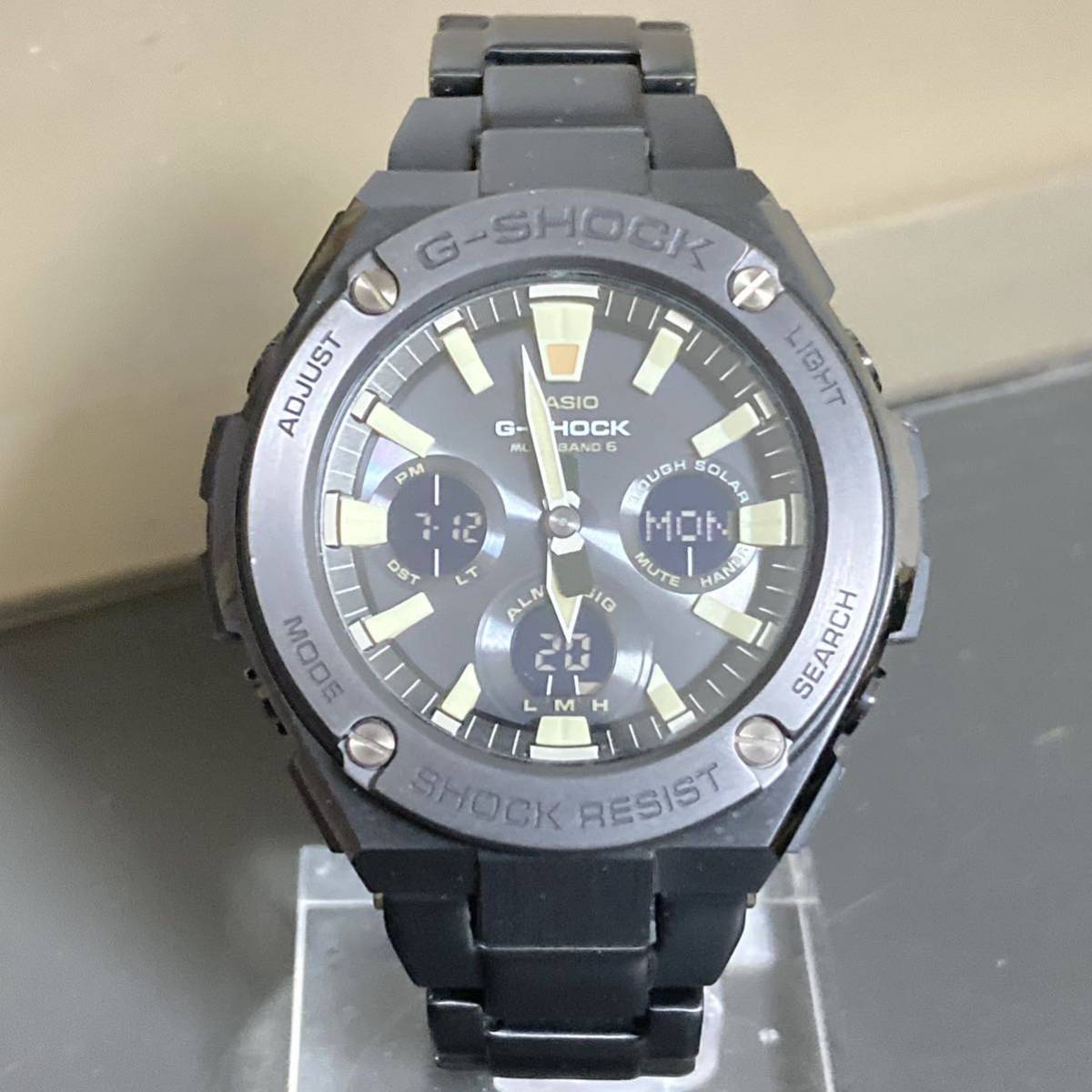美品 G-SHOCK GST-W130BD-1AJF G-STEEL Gスチール タフソーラー電波 