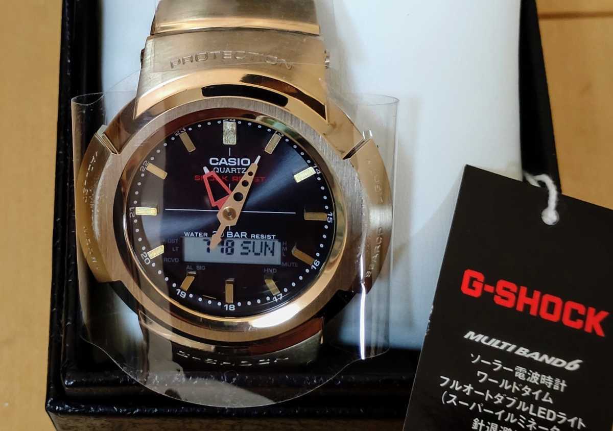 【新品未使用】AWM-500 SERIES AWM-500GD-9AJF G-SHOCK CASIO モジュール 5640 スクリューバック アナログ ゴールド フルメタル 初代