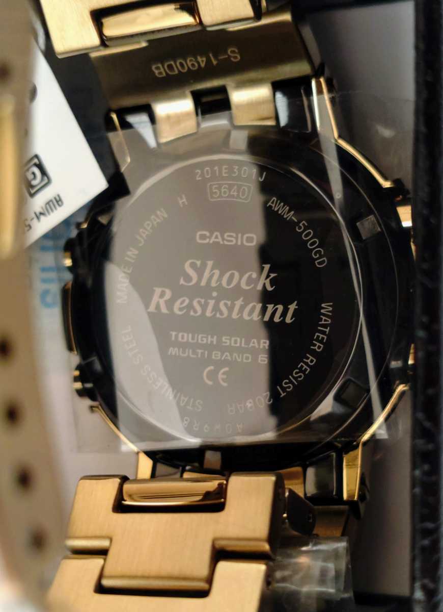 人気セール,大得価 【新品未使用】AWM-500 SERIES AWM-500GD-9AJF G-SHOCK CASIO モジュール 5640 スクリューバック アナログ ゴールド フルメタル 初代