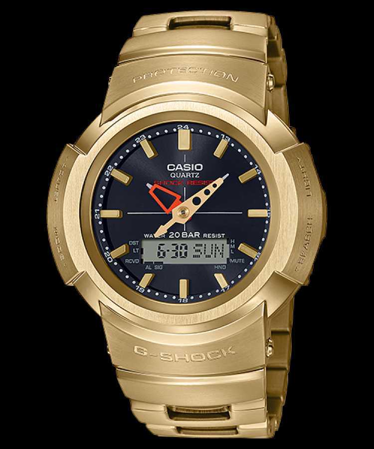 人気セール,大得価 【新品未使用】AWM-500 SERIES AWM-500GD-9AJF G-SHOCK CASIO モジュール 5640 スクリューバック アナログ ゴールド フルメタル 初代