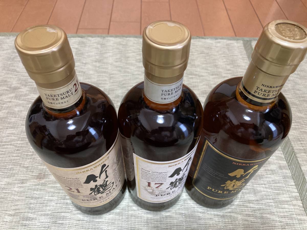♪未開栓 竹鶴21年 17年 旧ラベルの3本セット 箱