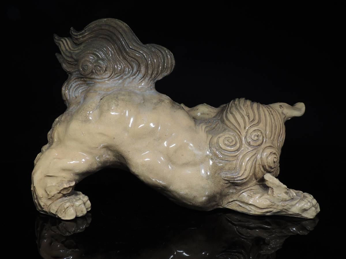 ◇萩焼・十代 三輪休雪・獅子・置物◇a217(萩)｜売買された