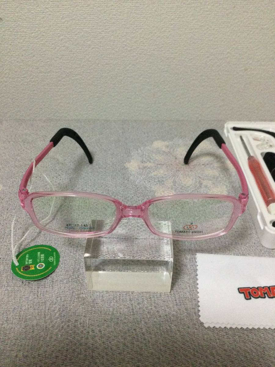 未使用！　トマトグラッシーズ　子供用のメガネフレーム　TJAC2ピンク軽量安全素材_1