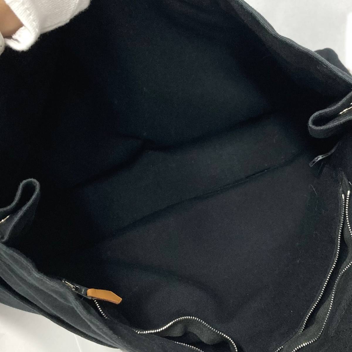 HERMES エルメス フールトゥMM キャンバス シルバー金具 ハンドバッグ 